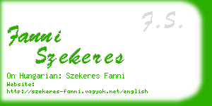 fanni szekeres business card